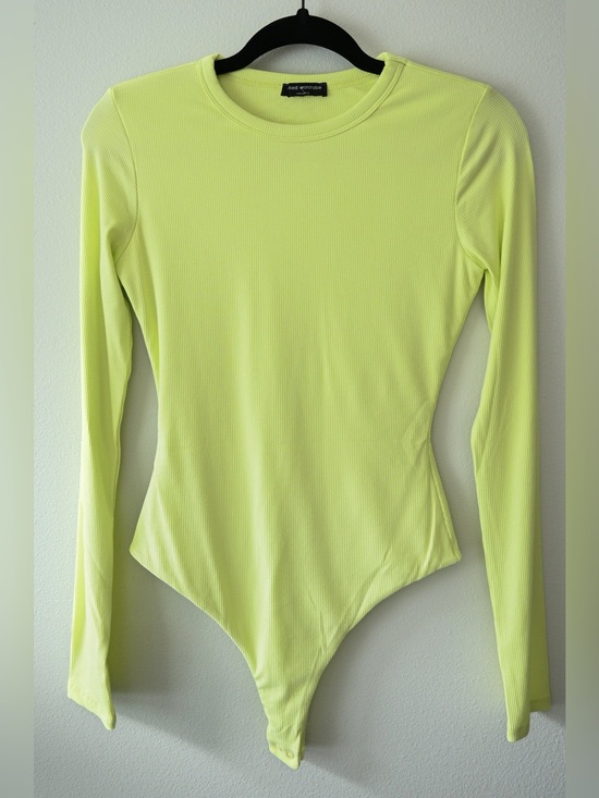 naked wardrobe Tops - Naked Wardrobe Chartreuse Bodysuit